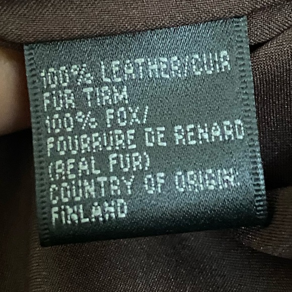 Lafayette 148 New York Brown Leather Jacket with Cropped Fit Fur Trim 100% Fox - Picture 8 of 13